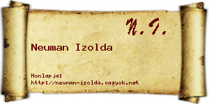 Neuman Izolda névjegykártya